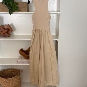 Sleeveless Tan Maxi Dress